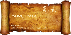 Ratkay Anita névjegykártya