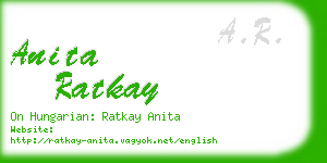 anita ratkay business card